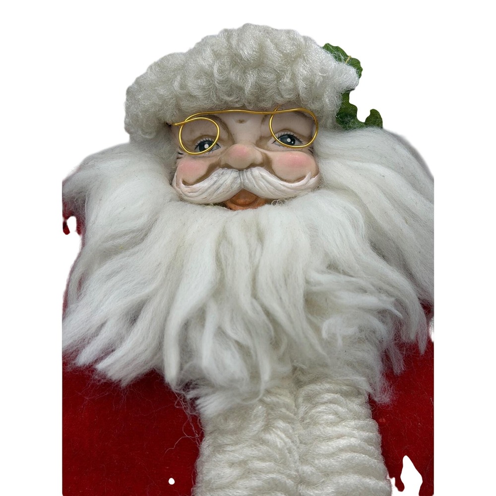Vtg 80s Santa Claus Doll Figurine Classic Christmas Decor Standing Plush Lg 18" - Picture 2 of 12